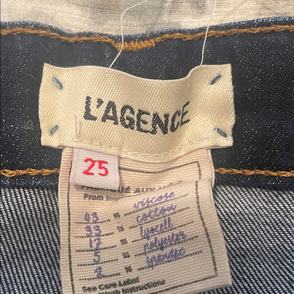L'AGENCE Midnight Blue Skinny high rise skinny jeans.  Size 25. - Picture 4 of 5